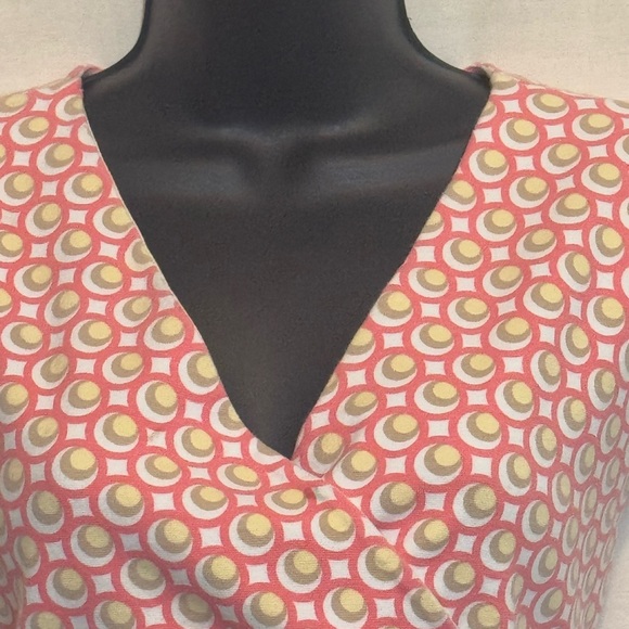 D-193 Croft & Barrow Pink Yellow White & Tan Sleeveless Summer Blouse Size L - Picture 5 of 14